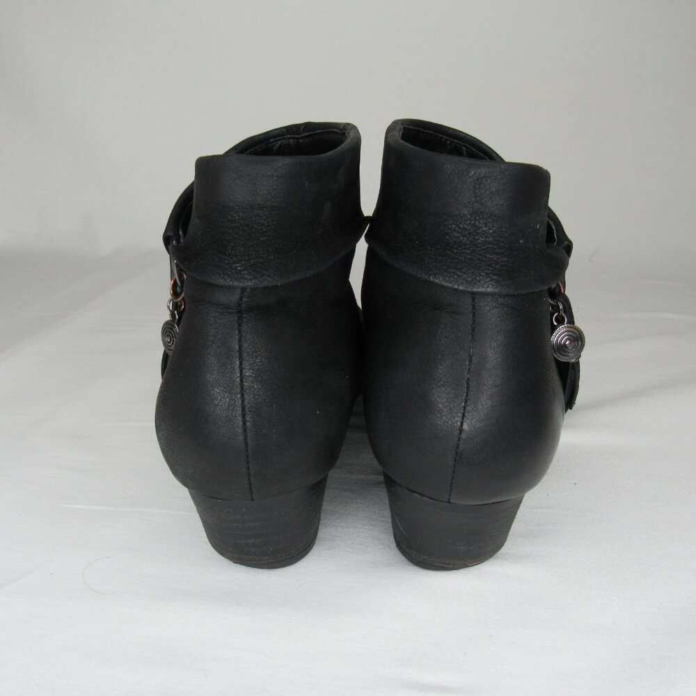 Abeo Black Leather MILA Ankle Boots Bootie Women's 8 - Picture 4 of 10